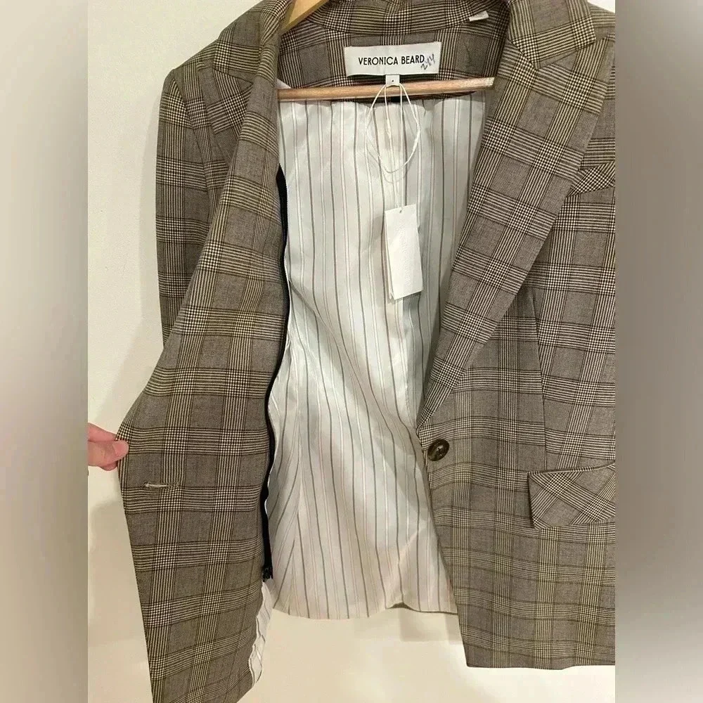 Veronica Beard Dickey Long Tailored plaid Jacket/ blazer US 4 - Picture 11 of 14